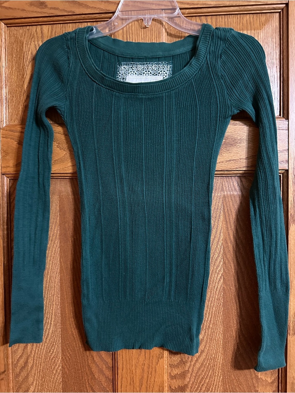 Mudd Forest Green Ribbed Scoop Neck Sweater